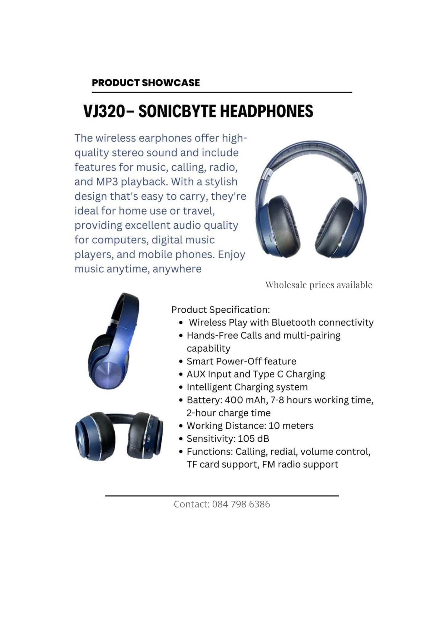 SonicByte Headphones (VJ320)